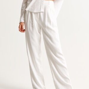 A&F White Sloane Tailored Linen-Blend Pant/Size 27 NWT